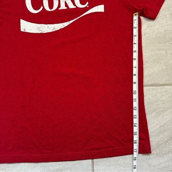 Coca Cola Men's Cotton Poly Speckle Logo Casual Streetwear Red T-Shirt Size L - Picture 6 of 7
